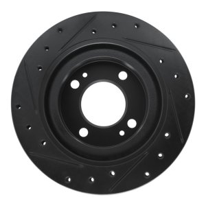 Dodge Attitude Brake Rotor (1) - Front Right - R1 Concepts - Drilled & Slotted - Black - `16-`25